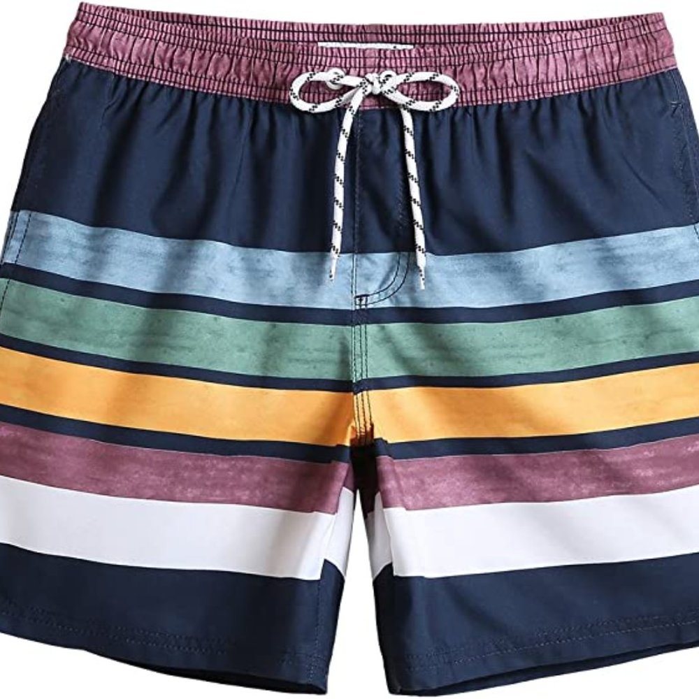 Brand New In Package Men's Striped Swim Trunks - Maamgic